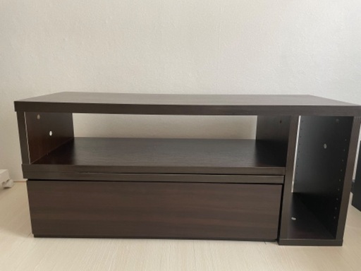 テレビ台 テレビラック/ワイド幅100高45ダークオーク木製/美中古/大型対応/引き出し/収納多/モダン