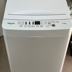 送料・設置込み　洗濯機　4.5kg Hisense 2020年