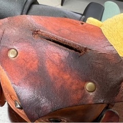 革製/フクロウの貯金箱の画像