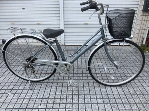 27インチ自転車】6段変速 LEDオートライト付 ダンロップ 鍵新品