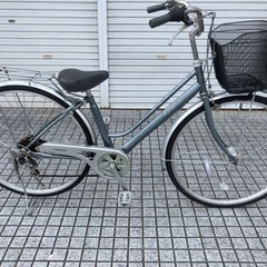 27インチ自転車】6段変速 LEDオートライト付 ダンロップ 鍵新品