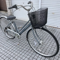 27インチ自転車】6段変速 LEDオートライト付 ダンロップ 鍵新品