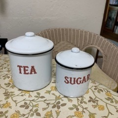 ホーロー製　シュガーポット