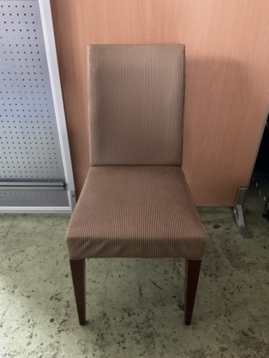 Oliver オリバー 木製 レストランチェア ダイニングチェア 茶系 ストライプ柄 お洒落 椅子 Used