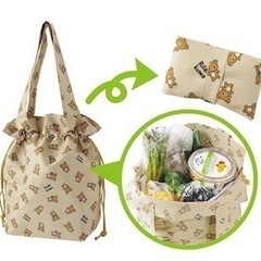 リラックマの保冷巾着バッグの画像