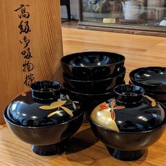 三越 漆塗 高級吸物碗