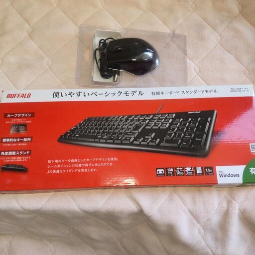 未使用品 有線 (USB接続) キーボード BSKBU100 有線マウス セット