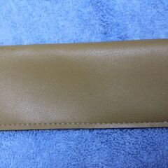 小牛牛皮眼鏡ケース片口薄茶１個（未使用品、即納品）