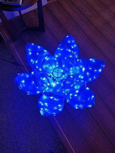 ➁【処分価格】新品　LED造形　ハスの花　ブルー　インテリア