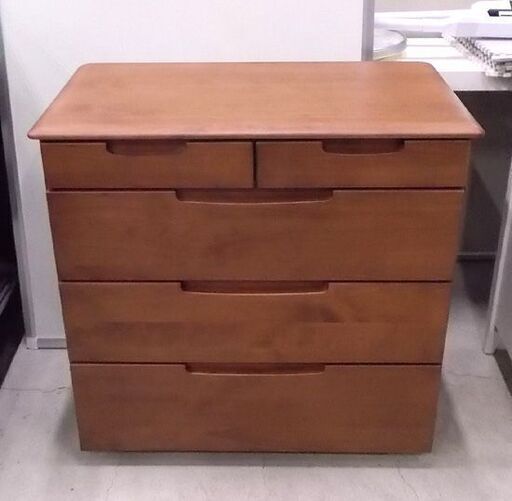 ISSEIKI エリス 4段チェスト 幅80cm 4段 ブラウン系 ERIS CHEST 80-4 (AL-NBR) アルダー材 整理