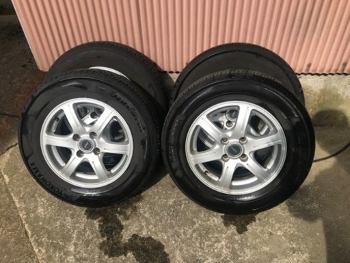 185/70R14 5.5J 4穴 PCD100 タイヤ＋アルミ 4本セット タイヤ2019年製