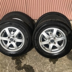 185/70R14 5.5J 4穴 PCD100 タイヤ＋アルミ 4本セット タイヤ2019年製 