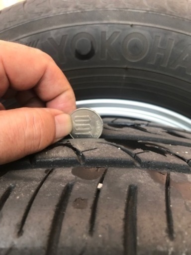 185/70R14 5.5J 4穴 PCD100 タイヤ＋アルミ 4本セット タイヤ2019年製
