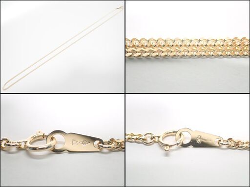 E694 ネックレス K18 18金 2面シングル 喜平 チェーン 10.1g