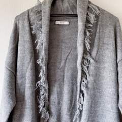 jouetie フリンジ付きロングニットカーディガンの画像