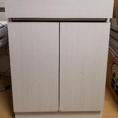 パソコンキャビネット ホワイト(白) 日本製 60cm スライド収納 の画像