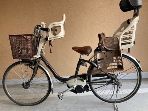 Miyataの電動自転車 前後子供乗車イス有
