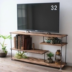 値下げ　テレビ台　wood iron shelf