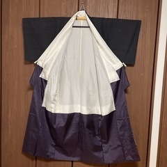 着物  紬　黒 茶 グラデーション アンティーク レトロの画像