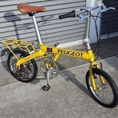 【絶版車】PEUGEOT Colibri 16（プジョーコリブリ16）タイヤ・チューブ・ワイヤー・ブレーキシュー他新品交換済　人気のプジョー小径車！の画像