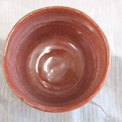 茶道具 三代 佐々木昭楽 赤茶碗 慶入 鈴の絵写し 赤楽碗 共箱 未使用 札幌市北区屯田の画像