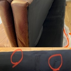 ソファーベッド　ビンテージレザー調　の画像