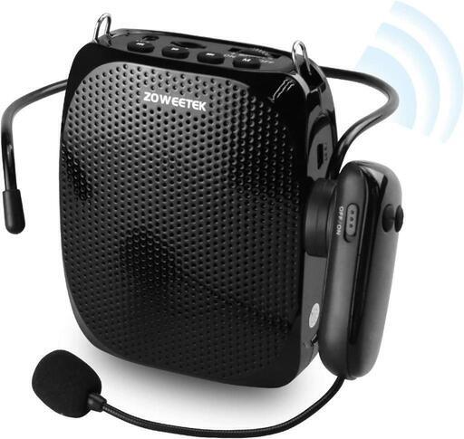 決まりました。【ほぼ新品】ZOWEETEK 無線拡声器 ワイヤレスUHFマイク型 ポータブル拡声器 ハンズフリーは充電することができてPAシステムのスピーカー、広範に教師の教育、イベントに適用して、会議、屋外、選挙、講演、販売に公演します\n\n