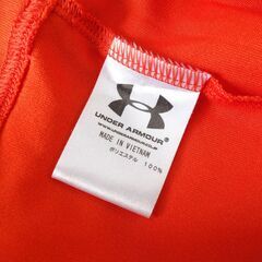 【No.32】UNDER ARMOUR ハーフジップ長袖Tシャツ XLサイズ 赤 蛍光色の画像