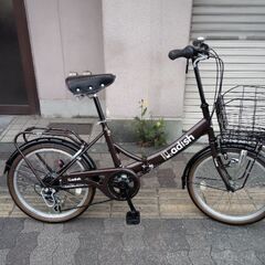 Ladish[ラディッシュ]20吋 折り畳み自転車 外装6段/ブラウンxブラック
