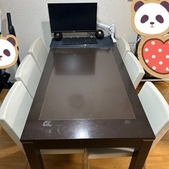 【GW中引取希望】ダイニングテーブル&チェア　6人掛けテーブルと...