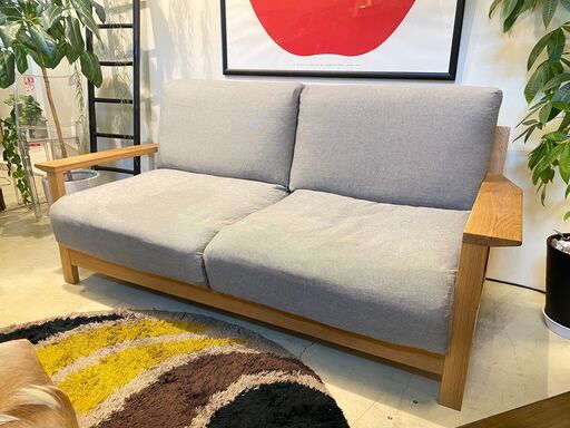 宇都宮でオシャレな家具を探すなら『オトワリバース！』美品 MUJI 無印良品 ソファ 2.5シーター 木製フレーム グレー カバー付き 中古品