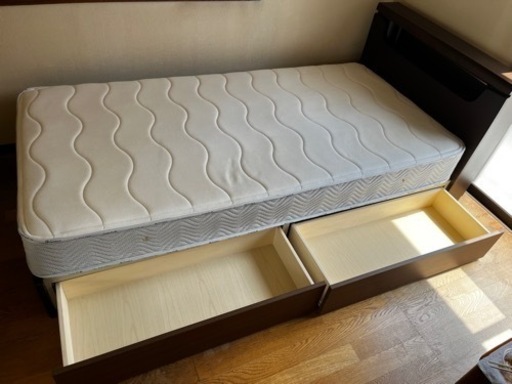 Granz グランツ 引き出し付きベッド マットレス付 シングルサイズ