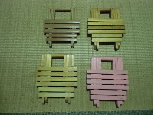 【取引成立】折りたたみ 木製 椅子 チェア 4点 セット お譲りします。＊石川県＊美川より＊期間限定