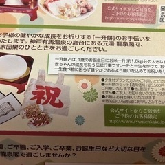 【有馬 龍泉閣】 お食い初め・一升餅・ケーキ無料券の画像