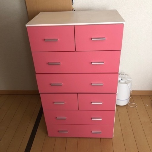 【決まりました】衣類収納タンス　白×ピンク