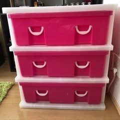 【中古】３段収納ボックス