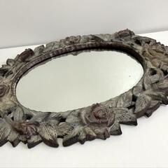 壁掛け鏡★ミラー　アンティーク調　ヴィンテージ　レトロ　昭和の画像