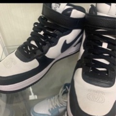 ステューシー × ナイキ エアフォース1 ミッド 28.5cm AIR JORDAN NIKE BLACK