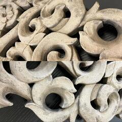 昭和レトロ✾壁掛けミラー　吊るし鏡　花　ウォールミラーの画像