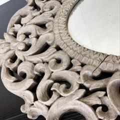 昭和レトロ✾壁掛けミラー　吊るし鏡　花　ウォールミラーの画像