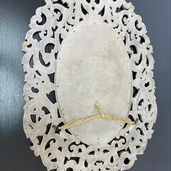 昭和レトロ✾壁掛けミラー　吊るし鏡　花　ウォールミラーの画像