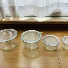 【あげます】WECK容器4個セット【植物用】【4/21(土)まで】の画像