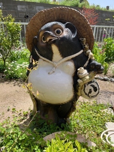 沖縄へ嫁ぎました‼️古い狸の焼物　大　信楽焼　90センチ