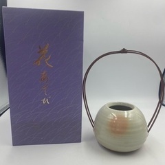 中古品・現状品 華道具　萩焼：窯元（椿秀窯/萩陶苑）花あそび 花...