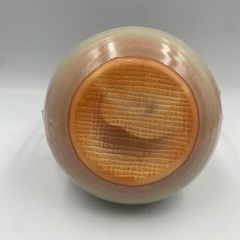 中古品・現状品 華道具　萩焼：窯元（椿秀窯/萩陶苑）花あそび 花瓶　花台付き A3352の画像