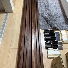 2×4こげ茶色９本とディアウォール５個のセット