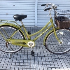【26インチ自転車】変速なし　LEDオートライト付　サドル、鍵新品❗️スペアキーあり　若林自転車　唐崎店　SALE中❗️