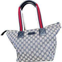 GUCCIシェリーライントートバッグGGキャンバスネイビー