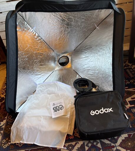撮影用GODOXのソフトボックスメッシュ付き