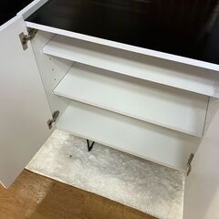 ⑥ リサイクルショップスターズ城西店 大型収納棚 くつ箱 下駄箱 ホワイト ブラック おしゃれの画像
